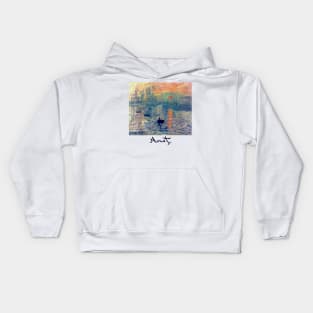 Impressions of Sunrise by Claude Monet Kids Hoodie